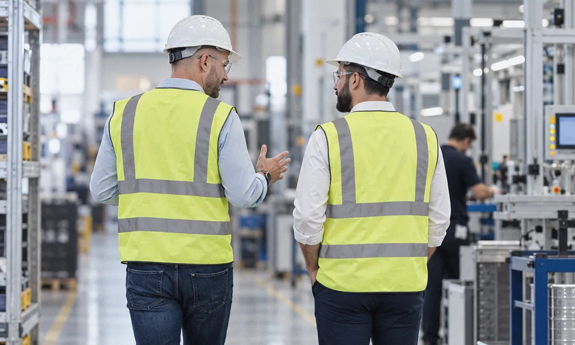 Pierre-Alain et Karim en visite d'usine
